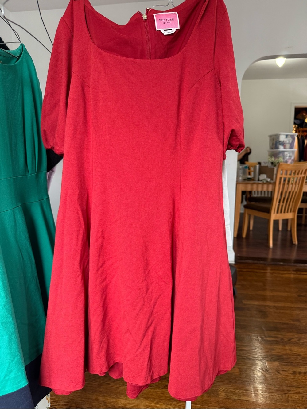 kate spade Vibrant Red Fit-and-Flare Midi Dress